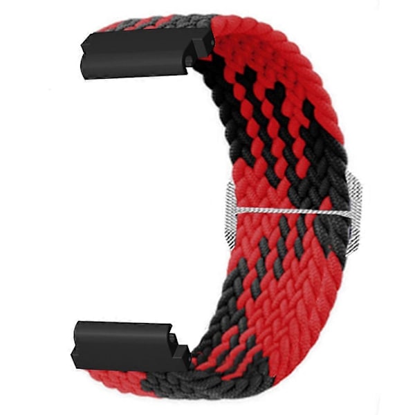Elastisk Nylon Klokkerem Sport Armbånd For Garmin Fenix 7S / 6S / 5S, med 20mm PC-kontakt Red Black