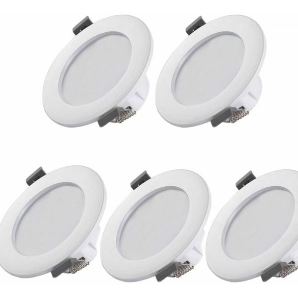 5 LED baderomsspotlights IP44 25mm Ø85mm nedfelt taklampe