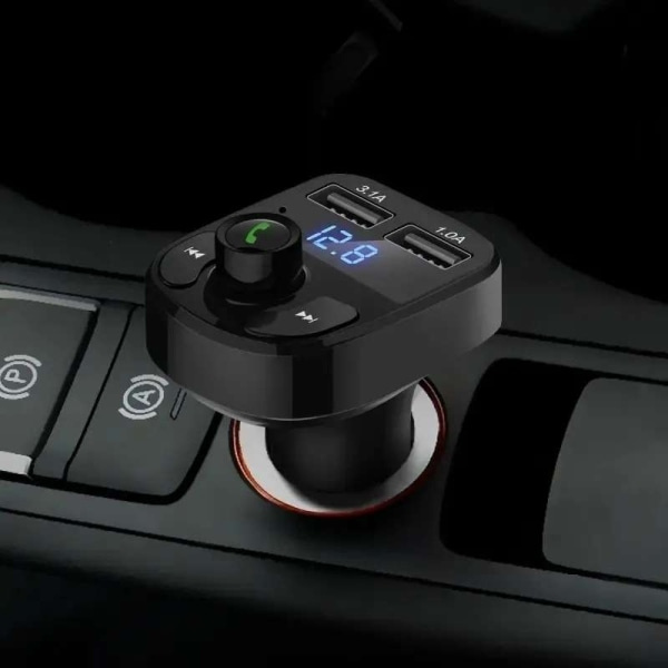 FM-lähetin X8 Bluetoothilla ja handsfree-toiminnolla - Langaton musiikki musta