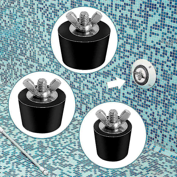 6-pack 3 Storlekar Pool Vinterförslutningsplugg för Poolhål, Expansionspluggar för Ovanjordspool Skimmer - I lager