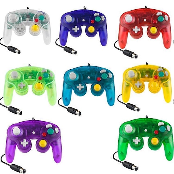 5 STK Single Point Vibrerende Controller Kablet Spilcontroller Til Nintendo NGC Transparent