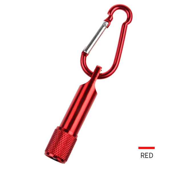 Mini-avaimenperä LED-taskulampulla, erittäin kompakti ja kirkas, hännän kytkimellä, kotiin, leirintään ja matkoille Red