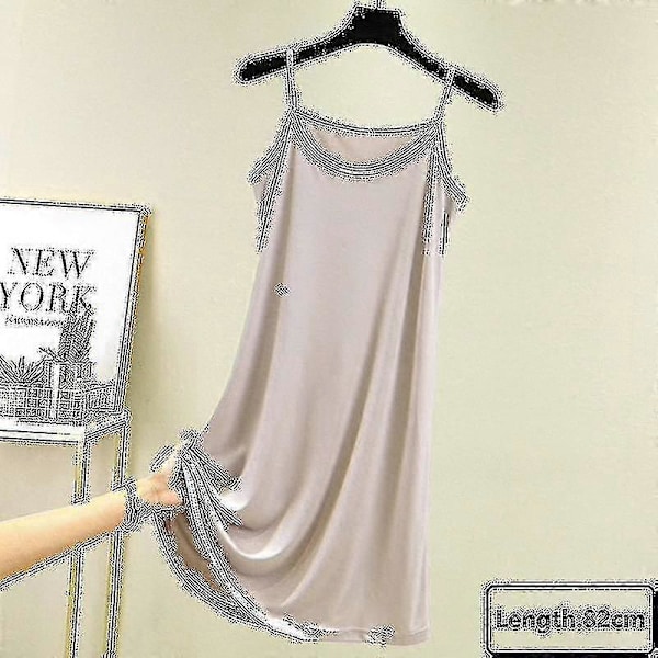 Sømløse Underkjoler Dame Størrelse Ermeløs Ice Silk Underkjole Underskjørt S _h Grey-82cm XL Weight(65-80kg)