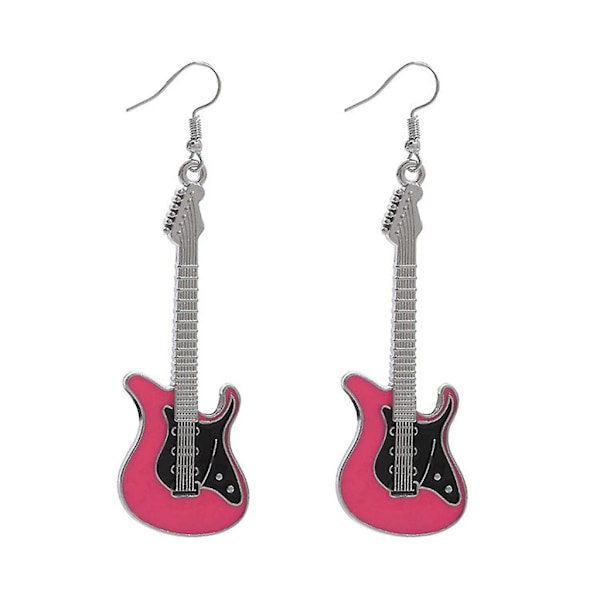 Gitar Musikk Instrument Ørepynt Subkultur 90-tallet Jente Y2k Smykker For Kvinner Pink
