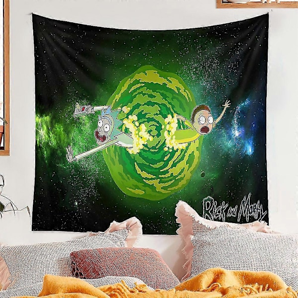 Rick And Morty Tema Gobelin Soveværelse Vægophæng Gobeliner Dekoration D 130*150CM