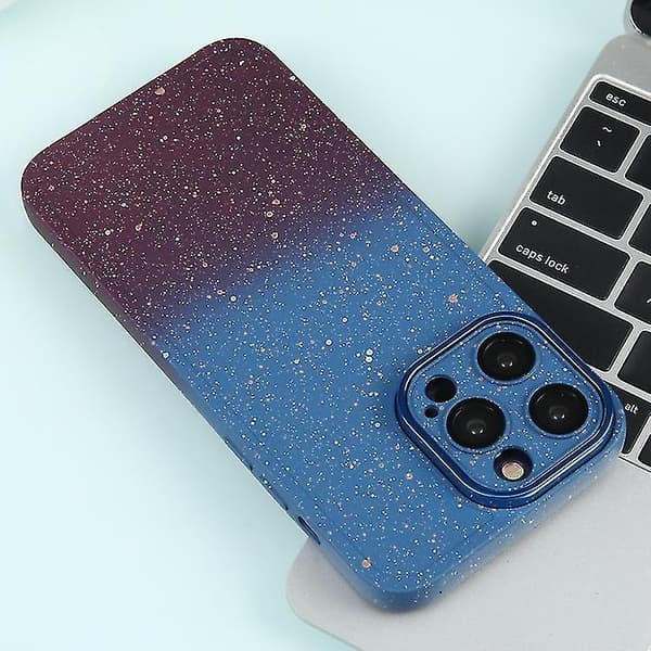 IPhone 13 Pro Gradient Tähtikuvioinen Silikonipuhelinkotelo Linssikalvolla