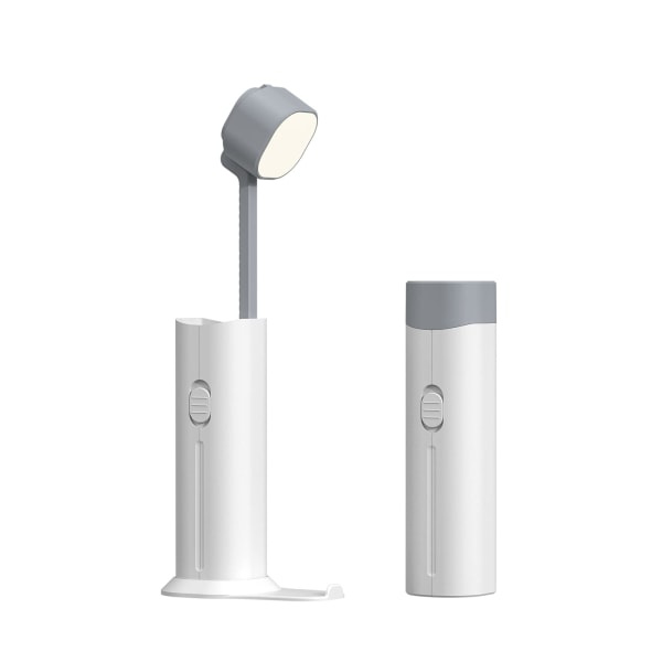 Skrivebordslampe 3 lysstyrkeniveauer, lamper med telefonholder (hvid)