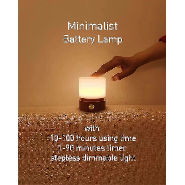 Timer nattlampa, sängbordlampa, baby amning, dimbar, batteridriven, varmt ljus