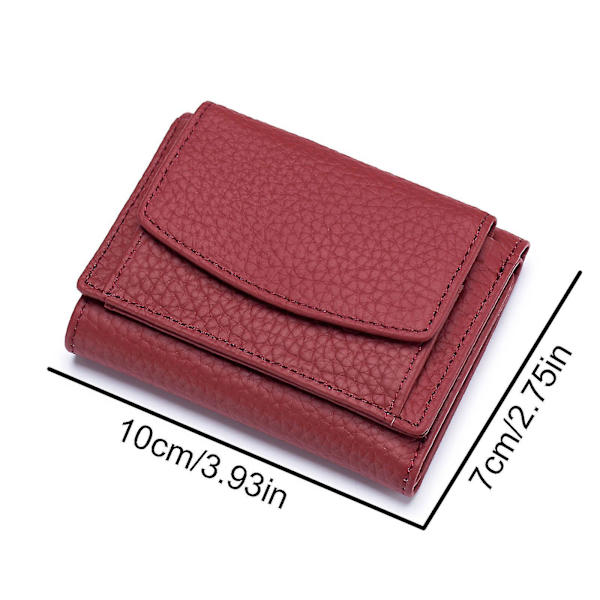 Premium Plånböcker för Kvinnor Liten Trifold Kreditkortshållare med Lädervikbar Myntficka Wine Red