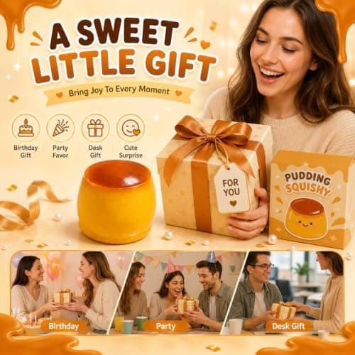 Knaprigt Pudding Squishy ASMR Pärlfylld Realistisk Mat Stressboll Karamell Klämbar Formbar Slushy Asmr Realistisk Taba Handgjord Icke-studsande Pudding