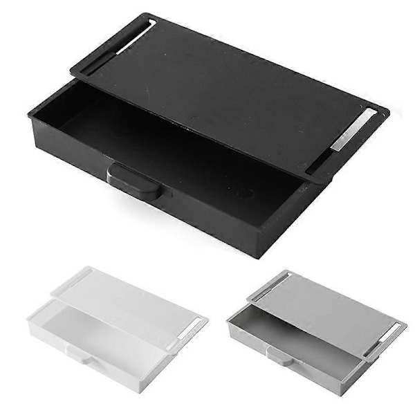 Selvklæbende Underbordsskuffe Skrivebords Holder Skjult Blyant Kontorartikler Organizer Black