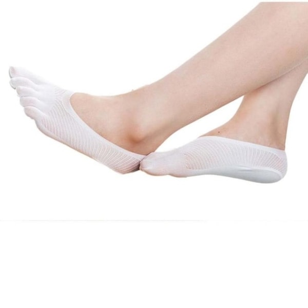 5-pack Invisible Toe Socks / Finger Sokker Dame - Hvit
