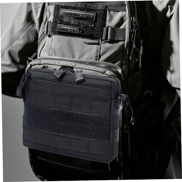 Pouch Klättring Midjeväska Utomhus Nylon Fanny Clip Pack Ryggsäck Fäste Svart