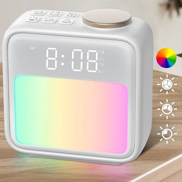 Solopgang Alarmur til Soveværelser Børn Teenagere Hatch Alarmur Vække Lys til Tunge Sovende Voksne Søvn Hjælp Dobbelt Alarm Snooze 6 Alarm Lyde 10 Farver