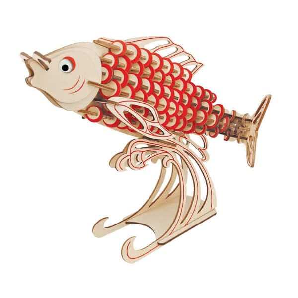 3D Träpussel Fisk Havsdjur Pussel DIY för Barn Present Samlarobjekt