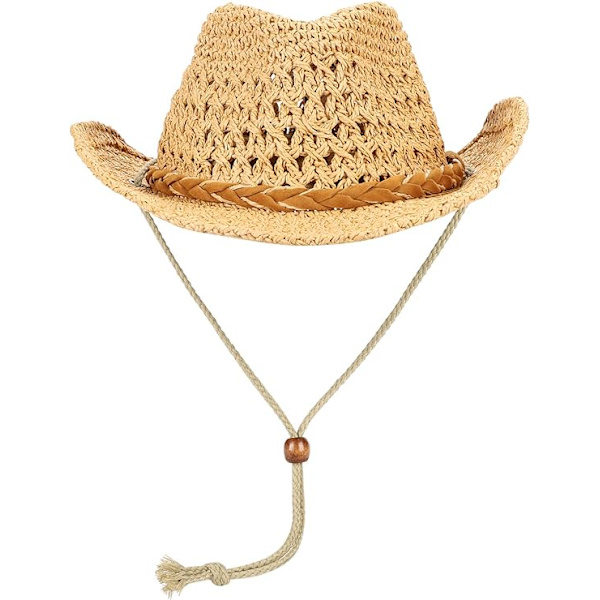 Foldbar Cowboy Hat, Formbar Bredskygge Solbeskyttelse Halmhatte Voksne Forår Sommer Anti UV Solhat Rejse Strand Cap