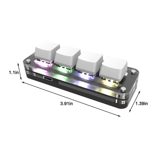 Anpassat litet tangentbord Anpassad Key4 Litet tangentbord Kopiera Klistra in Spel Mini Mekaniskt tangentbord