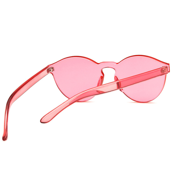 Pink Transparent Rimless Solbriller pink