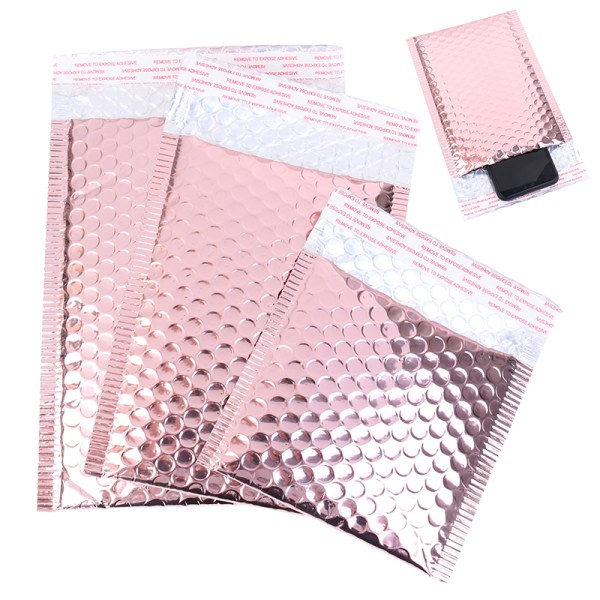 10 stk. Rosaguld Boblekonvolut Rosaguld folie Boblekonvolut til S 15*13 cm CDQ