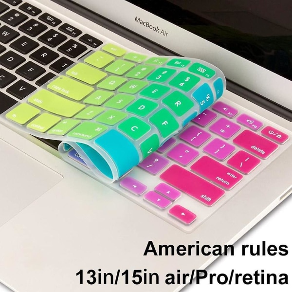 Ultratynd tastaturbeskytter, der er kompatibel med Macbook Pro Multicolor