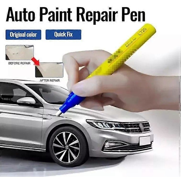 Semphasize Bil Lakstift, 2-i-1 Auto Touch Up Lakfyldningsfjerner, Bilreparationsstift Black