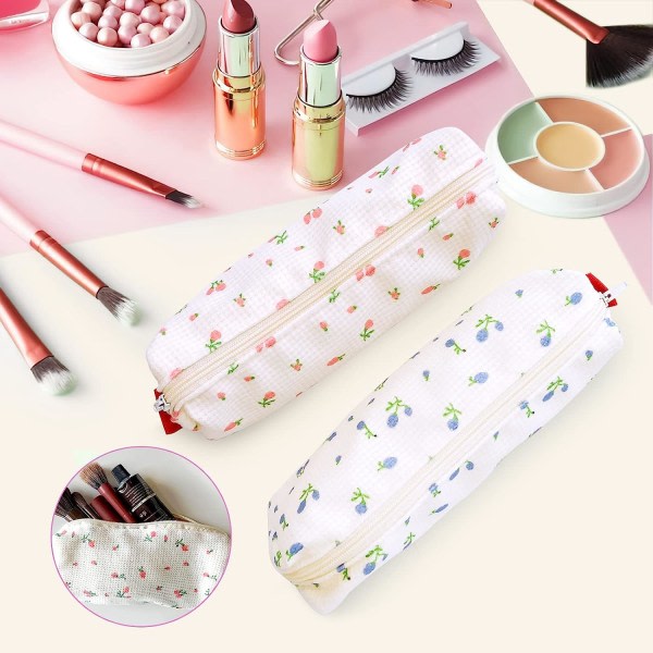 Pack Cute Floral Case, Kawaii Aesthetic Pencil Case, Stationery Cosmetic Makeup Bag