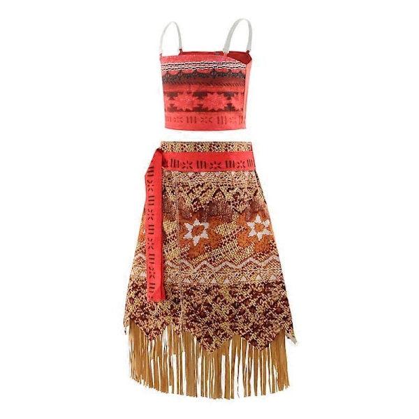 Princessan Vaiana Cosplay för Flickor Halloween Maskerad Karneval Party Kostym With accessories 100