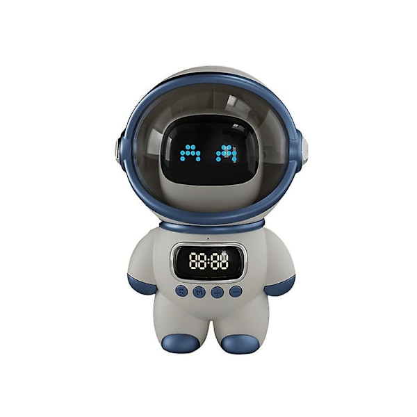 Bluetooth Högtalare Astronaut Form 360 Graders Surroundljud Väckarklocksinställning Väckarklocka Ai Röstinteraktiv Musikuppspelning Samtal Vit Musik Högtalare White