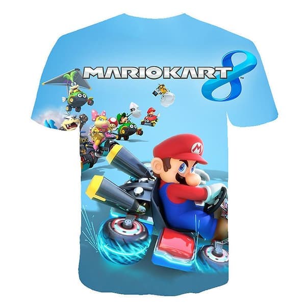 5-12 år Barn Super Mario Kart Trykte Topper T-skjorte 5-6Y