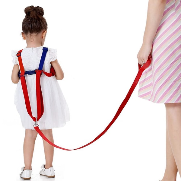 Toddler och sele för barnsäkerhet-anti förlorande Andningsbar Reglerbar säkerhet gångsele, Baby Walking Assistant Armband för utomhusbruk Red blue