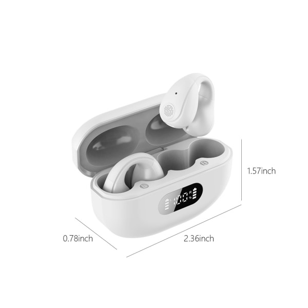 Langattomat korvaklipsikuulokkeet Kuulokkeet 5.3 Bluetooth Vedenpitävä Avoin korva Juoksuun Pyöräilyyn Ajoon White