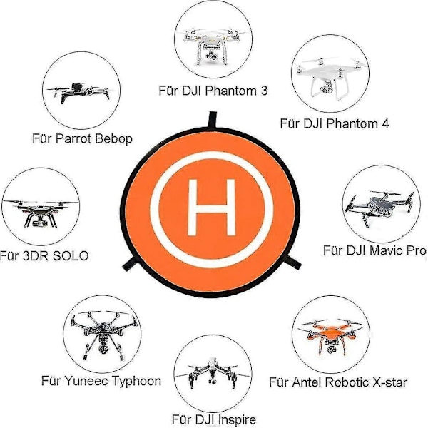 Drone Landingsplads, 75cm/29.52in Universal Lysende Foldbar Helipad, Vandtæt Foldbar Landingsplads Drone Tilbehør