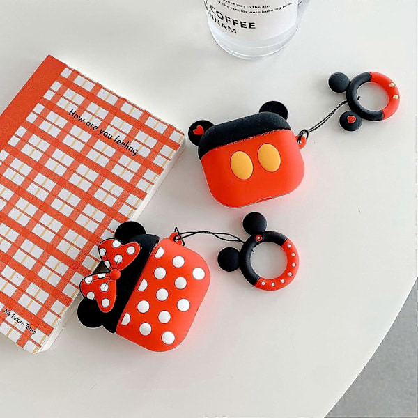 Passform designad för Airpods 3:e generationen 2021, Silikon Tecknad Söt Fodral Skyddande Stötsäkra Skal för Airpods 3 Mickey standard