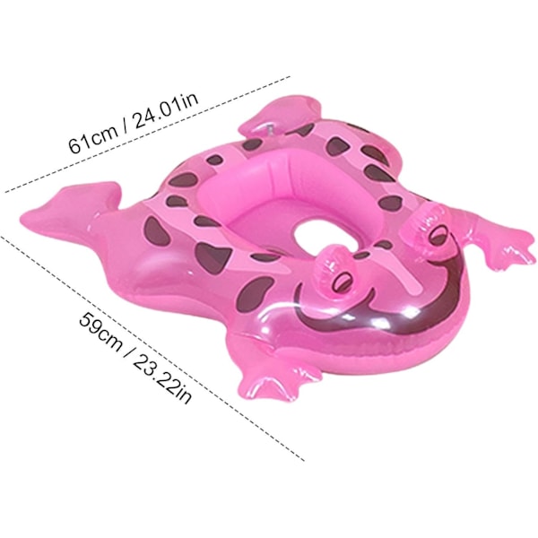 Simrör för pool - Uppblåsbara poolflottörer för barn | Vattenlek Poolring Djur Glowing Eye Groda, Rid på poolparty, Bekväm pink sitting circle