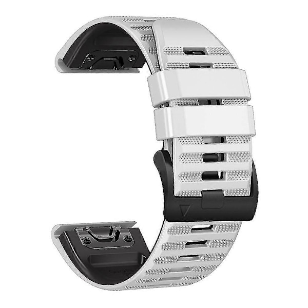 Horisontale striper silikon erstatningsklokkearmbånd for Garmin Tactix Delta/enduro White Black