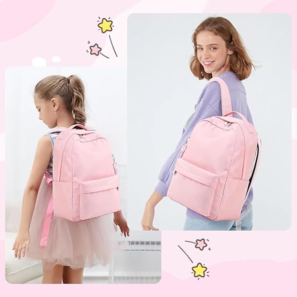 Skole Rygsæk til Piger og Drenge, Almindelig Rygsæk til 14 Tommer Bærbar Computer, Vandafvisende Skole Tasker Casual Daypack til Skole Rejser, Letvægts Rygsæk