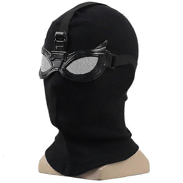 Spider-man: Far From Home Stealth Suit Superhero Cosplay -asu Rekvisiitta Halloween Noir Musta Neulottu Koko Pään Naamio Juhlat Hieno Pukeutumisrekvisiitta