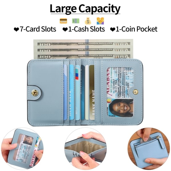 Rfid-blokerende lille kompakt bifold luksus mini-pung