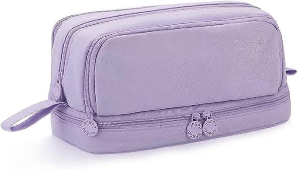 Pencil case, stor penalhus, penalhuse med 4 rum Purple