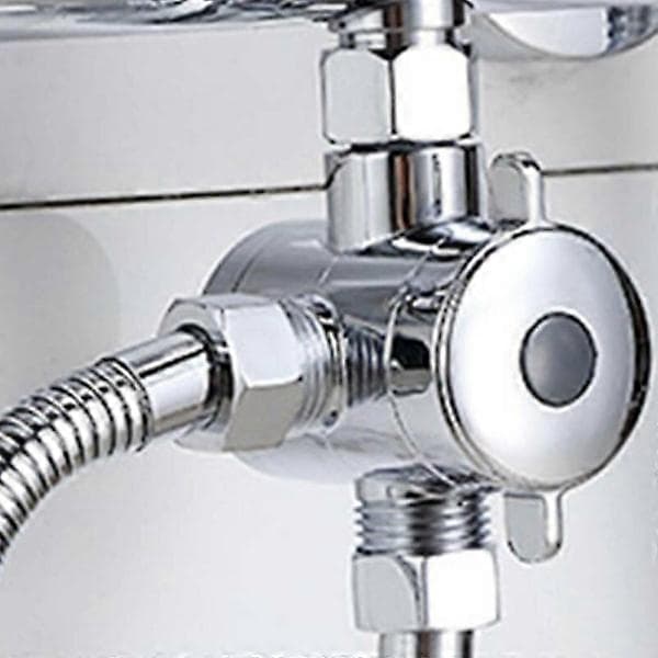 3-vägs T-adapter Duschhuvud Armfäste Omledningsventil 1/2 tum