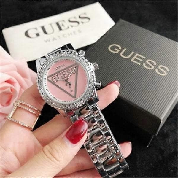 Guess Rustfrit Stål Rhinestone Ur Afslappet Quartz Ur Elegant Tilbehør Gave til Kæreste Mor Kone 1