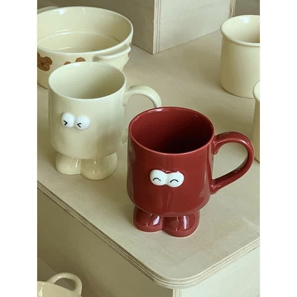 Nyhet Keramisk Kreativ Mugg, Uttryck Par Vatten Kaffekopp