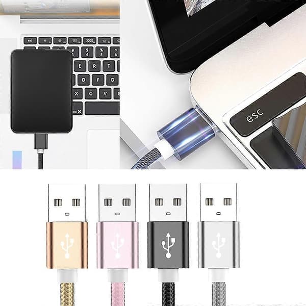 USB 2.0 A Han til A Han USB Kabel 480 Mbps Højhastigheds Dataoverførselskabel Rose gold 3m