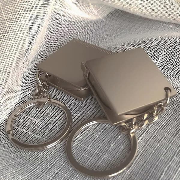 2 st Bärbara Mini Måttband i Metall Multifunktionell Nyckelring