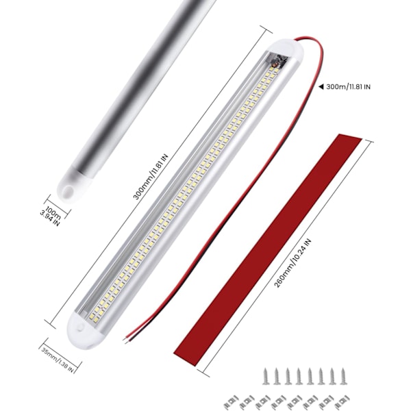 LED-innvendig lyslist for bobil, 120 LED-er LED-stripe, universell innvendig belysning for bobil-kjøkken, kald hvit 4pcs