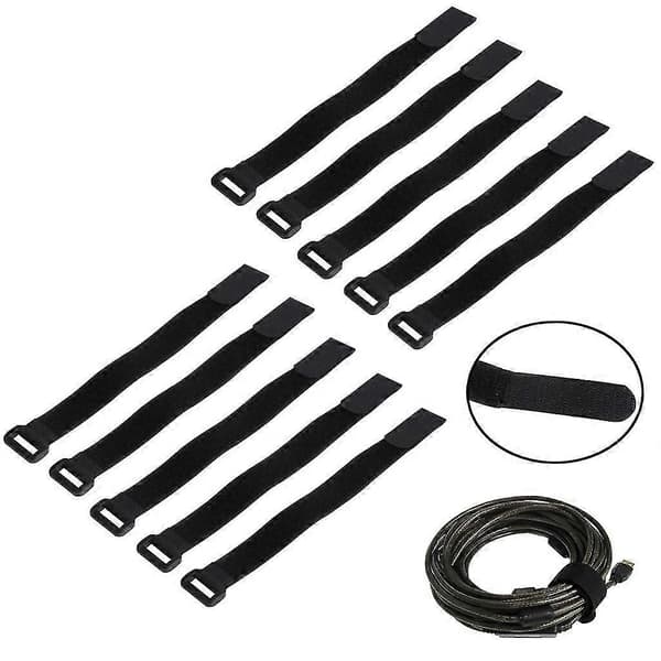 10x 30x2cm Sterk Rc Binde Batteri Ned Gjenbrukbar Stropp Sklisikker Kabelstropp Blå