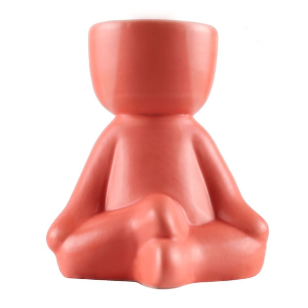 Människoformade keramiska blomkrukor Keramiska hantverk Suckulent blomkruka Hemskrivbordets dekorationer Red Meditation