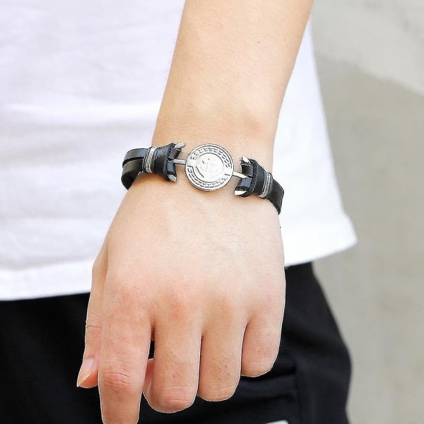 Retro Marinearmbånd i Blå med Ankertilbehør i Rustfrit Stål