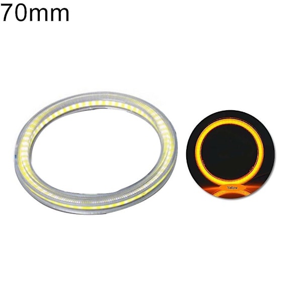 60mm-120mm Bil COB Angel Eye LED Ringljus Huvudljuslampa yellow 70mm