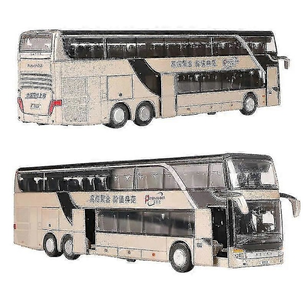 1/50 Setra Luksus Coach Bus Legetøjsbil Die-Cast Miniature Model Træk Tilbage Lyd & Lys Uddannelsesmæssig Samling Gave Til Drenge Børn Double-decker Bus